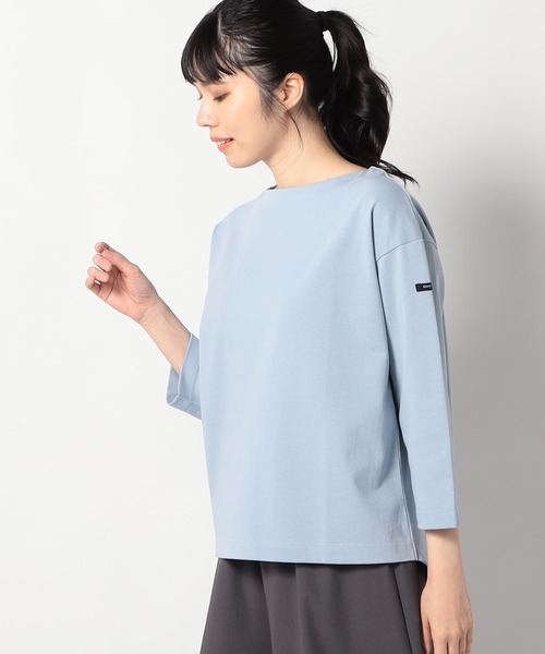 Grand PARK（グランドパーク）の「日本製　デラヴェ天竺カットソー ムジ（Tシャツ/カットソー・レディース・イエロー/サックスブルー/グリーン・FREE）」の2枚目の写真