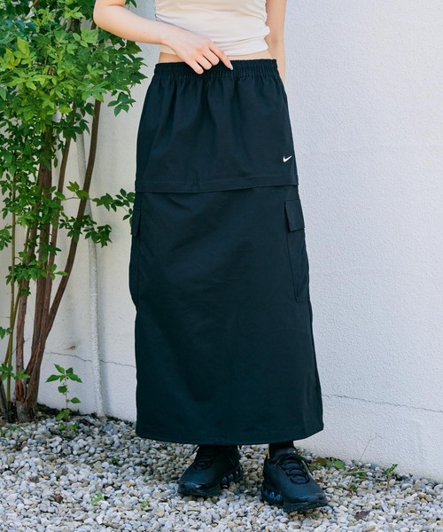 NIKE（ナイキ）の「ナイキ スポーツウェア エッセンシャル ウィメンズ ミッドライズ ウーブン カーゴ ミディ スカート / Nike Sportswear Essential Women's Mid-Rise Woven Cargo Midi Skirt FV7504-010 Black（スカート・レディース・ブラック・S/M/L/XL/XS）」の6枚目の写真