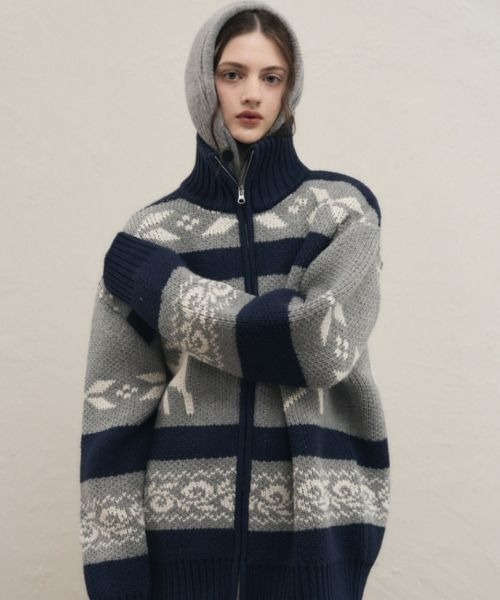 【セール】Nordic Knit Zip-up（ニット/セーター）｜LEATHERY（レザリー）