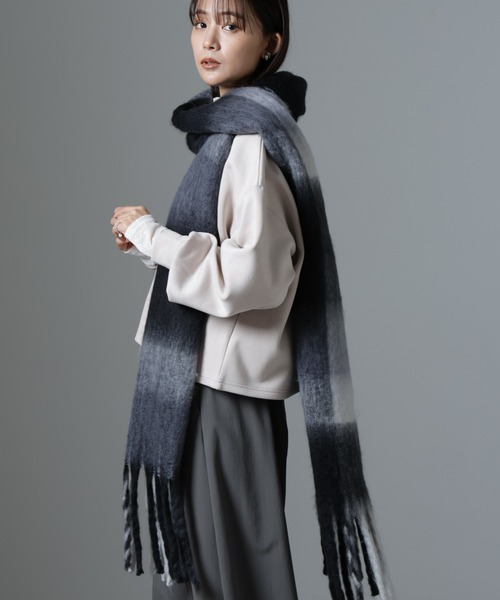 NANO universe（ナノユニバース）の「裏起毛ダンボールカットキーネックトップス（セットアップ可）（Tシャツ/カットソー・レディース・ブラック/ベージュ/キャメル・FREE）」の4枚目の写真