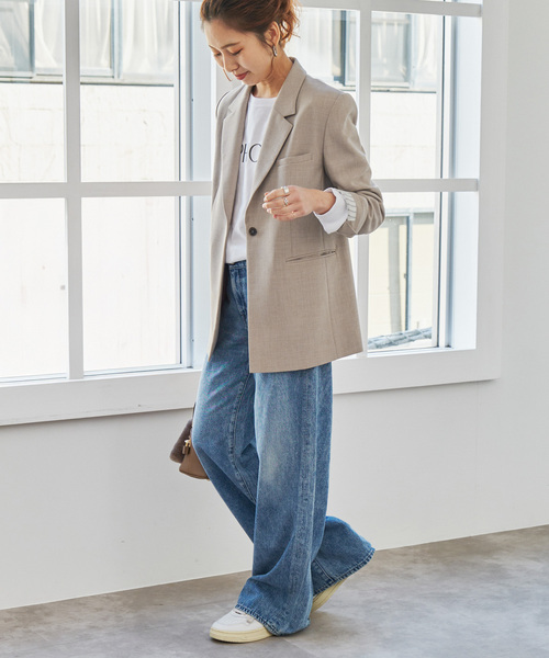 Spick & Span(スピックアンドスパン)の「ドライTW1Bジャケット(テーラードジャケット・レディース・ベージュ/ダークブルー・36/38)」の10枚目の写真