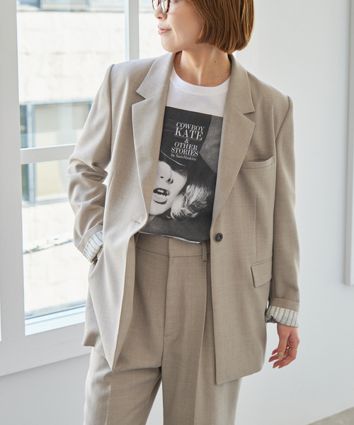 Spick & Span(スピックアンドスパン)の「ドライTW1Bジャケット(テーラードジャケット・レディース・ベージュ/ダークブルー・36/38)」の11枚目の写真