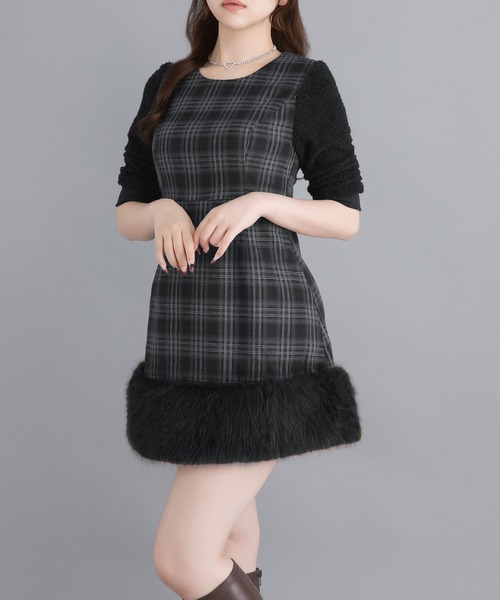 Millor TOKYO（ミラートーキョー）の「ポイントファーミニワンピ（ワンピース・レディース・ブラック/ブラウン・MEDIUM/LARGE/LL/3L）」の3枚目の写真