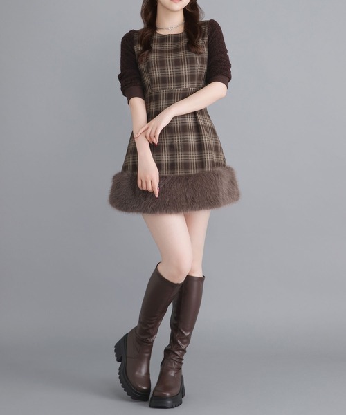 Millor TOKYO（ミラートーキョー）の「ポイントファーミニワンピ（ワンピース・レディース・ブラック/ブラウン・MEDIUM/LARGE/LL/3L）」の4枚目の写真