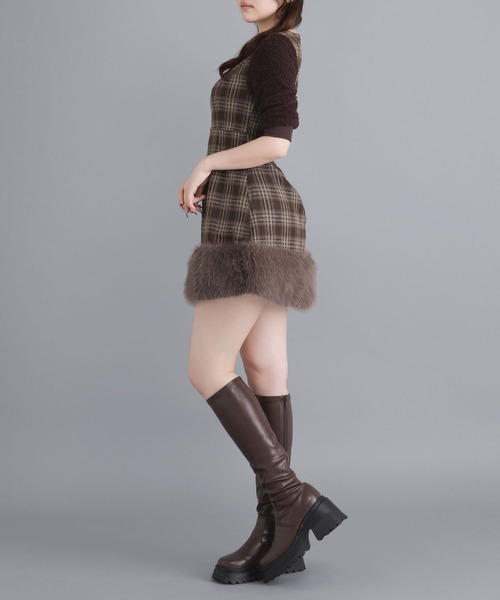Millor TOKYO（ミラートーキョー）の「ポイントファーミニワンピ（ワンピース・レディース・ブラック/ブラウン・MEDIUM/LARGE/LL/3L）」の5枚目の写真