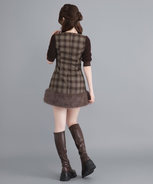 Millor TOKYO（ミラートーキョー）の「ポイントファーミニワンピ（ワンピース・レディース・ブラック/ブラウン・MEDIUM/LARGE/LL/3L）」の6枚目の写真