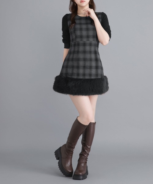 Millor TOKYO（ミラートーキョー）の「ポイントファーミニワンピ（ワンピース・レディース・ブラック/ブラウン・MEDIUM/LARGE/LL/3L）」の8枚目の写真