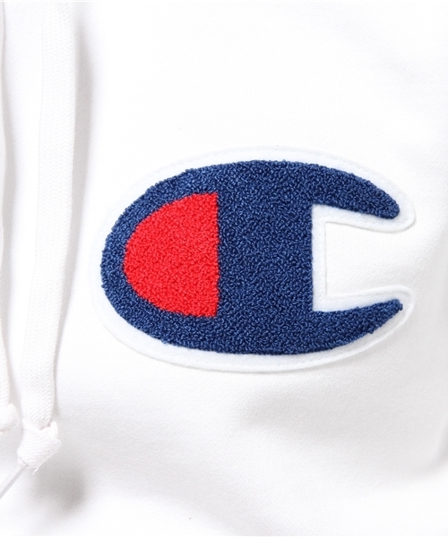 Champion(チャンピオン)の「【Champion/チャンピオン】テリーフリースフードプルオーバー(パーカー・レディース・グレー/ネイビー/オフホワイト・SMALL)」の10枚目の写真