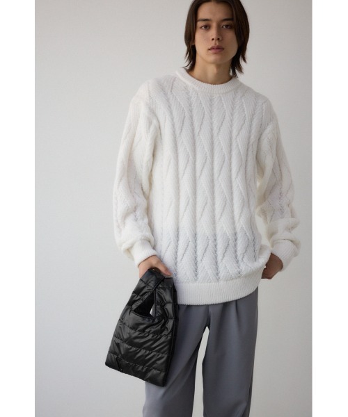 AZUL by moussy(アズールバイマウジー)の「シレー中綿マルシェバッグ(ハンドバッグ・メンズ・ブラック/シルバー・FREE)」の3枚目の写真