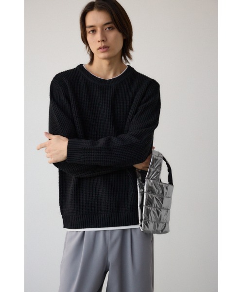 AZUL by moussy(アズールバイマウジー)の「シレー中綿マルシェバッグ(ハンドバッグ・メンズ・ブラック/シルバー・FREE)」の8枚目の写真
