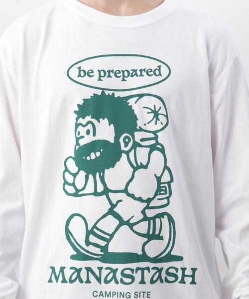 MANASTASH（マナスタッシュ）の「MANASTASH/マナスタッシュ/ L/S TEE BE PREPARED（Tシャツ/カットソー・メンズ・ホワイト/その他10/ブラック・L/M/S/XL）」の10枚目の写真