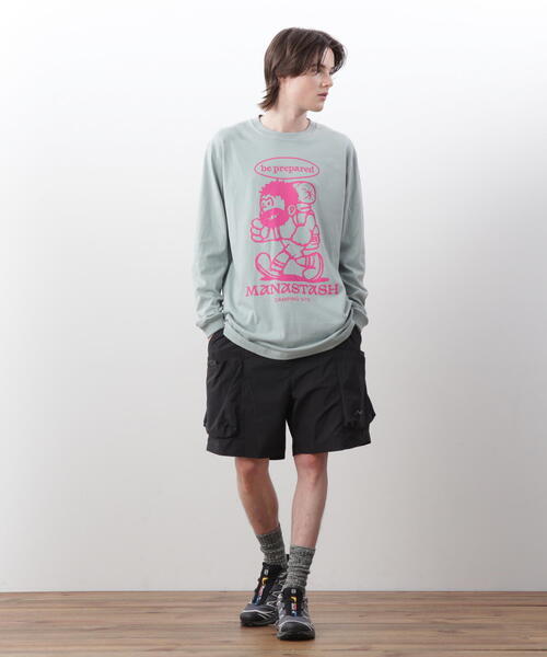 MANASTASH（マナスタッシュ）の「MANASTASH/マナスタッシュ/ L/S TEE BE PREPARED（Tシャツ/カットソー・メンズ・ホワイト/その他10/ブラック・L/M/S/XL）」の9枚目の写真