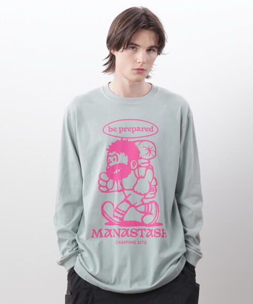 MANASTASH（マナスタッシュ）の「MANASTASH/マナスタッシュ/ L/S TEE BE PREPARED（Tシャツ/カットソー・メンズ・ホワイト/その他10/ブラック・L/M/S/XL）」の3枚目の写真