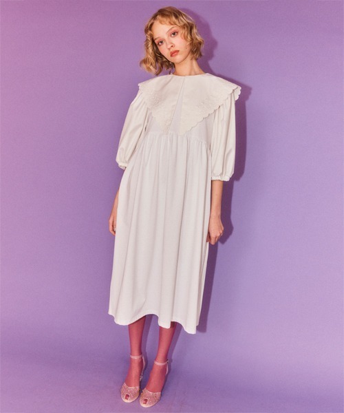 Candy Stripper(キャンディストリッパー)の「DEAR MINE BIG COLLAR ドレス(ワンピース・レディース・ブラック/オフホワイト/ブラック系その他・FREE)」の4枚目の写真