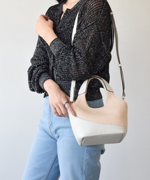 LORISTELLA | 【LORISTELLA】異素材コンビスモールサイズハンドバッグ(Q56506)(ハンドバッグ)