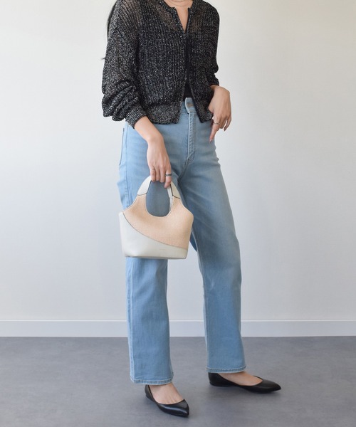 LORISTELLA（ロリステッラ）の「【LORISTELLA】異素材コンビスモールサイズハンドバッグ(Q56506)（ハンドバッグ・レディース・ホワイト系その他・ALL）」の2枚目の写真