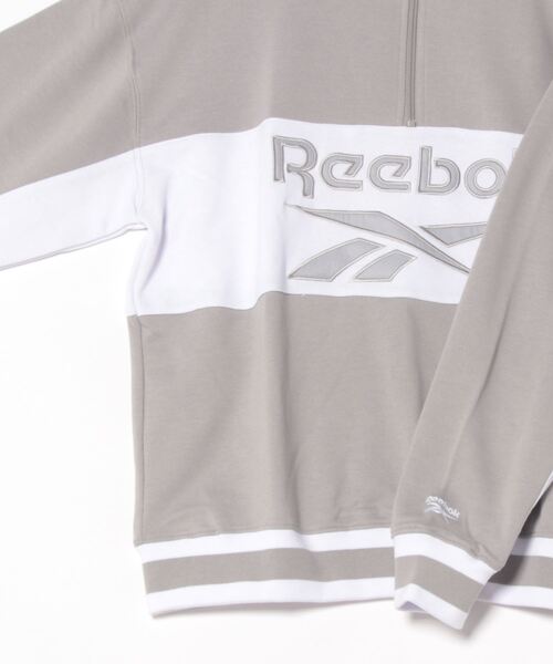 Reebok(リーボック)の「【Reebok/リーボック】裏毛 ロゴ 切替リブライン ハーフジッププルオーバー スウェット(スウェット・メンズ・ブラック/ダークブルー/グレー・LARGE/X-LARGE/MEDIUM)」の5枚目の写真