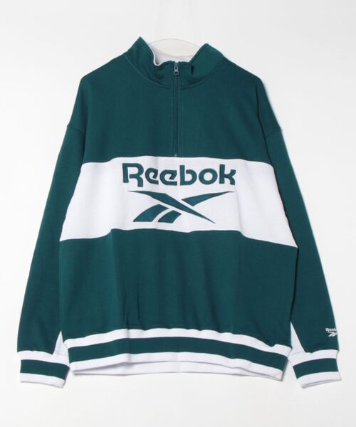 Reebok(リーボック)の「【Reebok/リーボック】裏毛 ロゴ 切替リブライン ハーフジッププルオーバー スウェット(スウェット・メンズ・ブラック/ダークブルー/グレー・LARGE/X-LARGE/MEDIUM)」の16枚目の写真