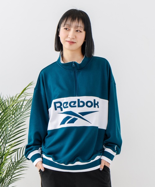 Reebok(リーボック)の「【Reebok/リーボック】裏毛 ロゴ 切替リブライン ハーフジッププルオーバー スウェット(スウェット・メンズ・ブラック/ダークブルー/グレー・LARGE/X-LARGE/MEDIUM)」の8枚目の写真