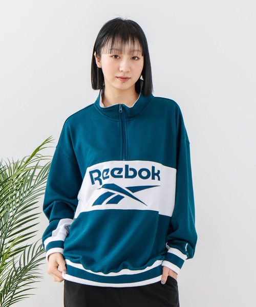 Reebok(リーボック)の「【Reebok/リーボック】裏毛 ロゴ 切替リブライン ハーフジッププルオーバー スウェット(スウェット・メンズ・ブラック/ダークブルー/グレー・LARGE/X-LARGE/MEDIUM)」の9枚目の写真