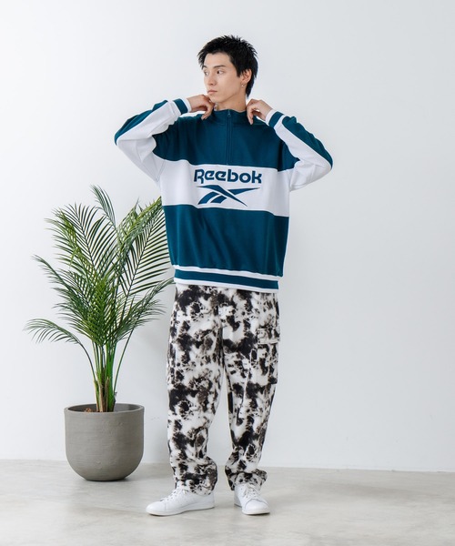 Reebok(リーボック)の「【Reebok/リーボック】裏毛 ロゴ 切替リブライン ハーフジッププルオーバー スウェット(スウェット・メンズ・ブラック/ダークブルー/グレー・LARGE/X-LARGE/MEDIUM)」の11枚目の写真