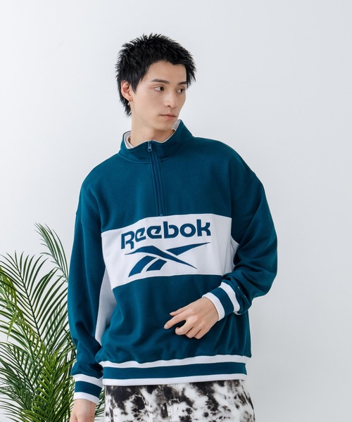 Reebok(リーボック)の「【Reebok/リーボック】裏毛 ロゴ 切替リブライン ハーフジッププルオーバー スウェット(スウェット・メンズ・ブラック/ダークブルー/グレー・LARGE/X-LARGE/MEDIUM)」の13枚目の写真