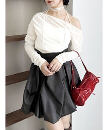 dazzlin | アシメギャザーシアーベロアカットソー(Tシャツ/カットソー)