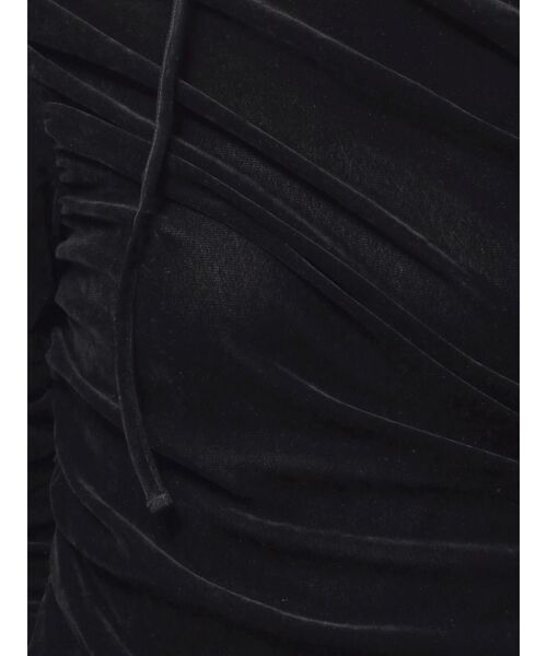 dazzlin（ダズリン）の「アシメギャザーシアーベロアカットソー（Tシャツ/カットソー・レディース・オフホワイト/ブラック・FREE）」の3枚目の写真