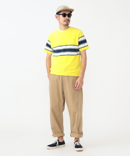 BEAMS PLUS（ビームスプラス）の「パイル ストライプ ポケット Tシャツ（Tシャツ/カットソー・メンズ・ベージュ/イエロー/ネイビー・S/XL/M/L）」の11枚目の写真