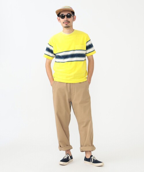 BEAMS PLUS（ビームスプラス）の「パイル ストライプ ポケット Tシャツ（Tシャツ/カットソー・メンズ・ベージュ/イエロー/ネイビー・S/XL/M/L）」の12枚目の写真