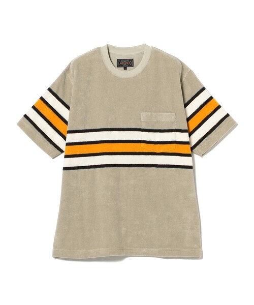 BEAMS PLUS（ビームスプラス）の「パイル ストライプ ポケット Tシャツ（Tシャツ/カットソー・メンズ・ベージュ/イエロー/ネイビー・S/XL/M/L）」の8枚目の写真