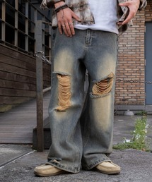 WEGO | WEGO/【25年春夏新作】スーパーバギーダメージデニムパンツ(デニムパンツ)