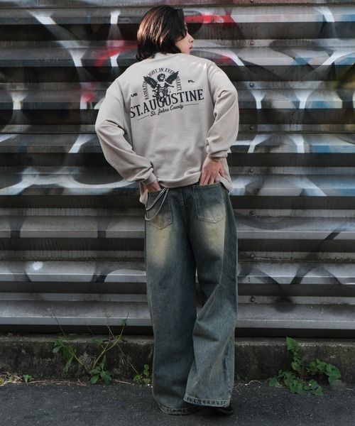 WEGO（ウィゴー）の「WEGO/スーパーバギーダメージデニムパンツ（デニムパンツ・メンズ・ブラック系3/スカイブルー/その他1/その他2/その他4/その他3・MEDIUM/LARGE）」の17枚目の写真