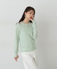 スタープリント リブロンT TINA：JOJUN（Tシャツ/カットソー