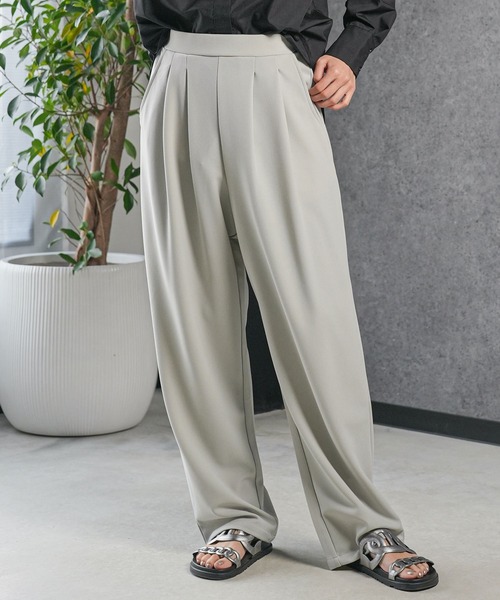 mili an deni(ミリアンデニ)の「カットジョーゼットタックパンツ(スラックス・レディース・チャコールグレー/ブラック/ライトグレー・M)」の3枚目の写真