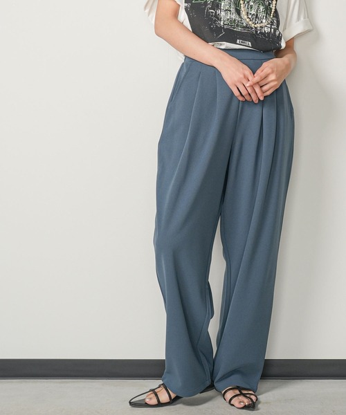 mili an deni(ミリアンデニ)の「カットジョーゼットタックパンツ(スラックス・レディース・チャコールグレー/ブラック/ライトグレー・M)」の9枚目の写真