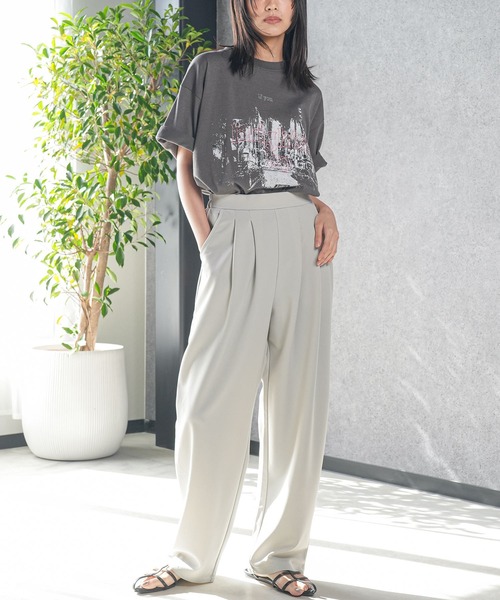 mili an deni(ミリアンデニ)の「カットジョーゼットタックパンツ(スラックス・レディース・チャコールグレー/ブラック/ライトグレー・M)」の16枚目の写真