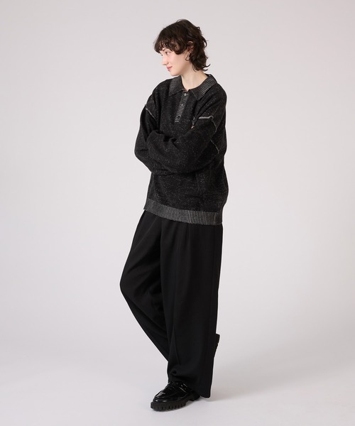 ONCILY(オンシェリー)の「PLATING KNIT POLO SHIRT / プレーティングニットポロシャツ(ポロシャツ・メンズ・ベージュ/ブラック・MEDIUM/LARGE/SMALL)」の12枚目の写真