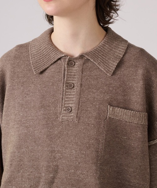 ONCILY(オンシェリー)の「PLATING KNIT POLO SHIRT / プレーティングニットポロシャツ(ポロシャツ・メンズ・ベージュ/ブラック・MEDIUM/LARGE/SMALL)」の20枚目の写真
