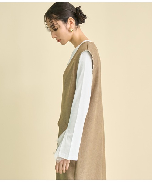 Settimissimo（セッティミッシモ）の「チュール カフス デザイン ロングTシャツ（Tシャツ/カットソー・レディース・ブラック/オフホワイト・FREE）」の7枚目の写真