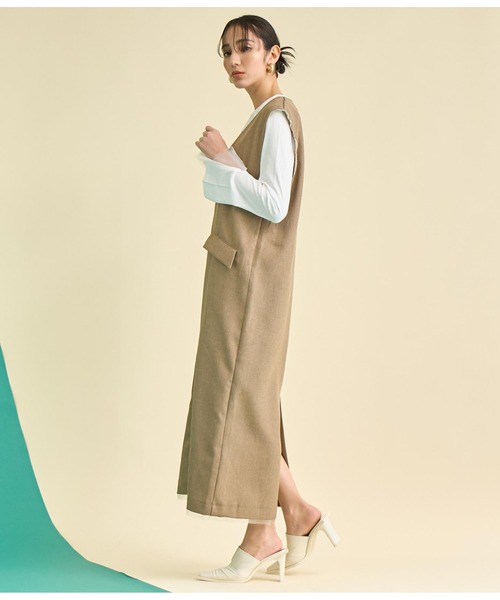 Settimissimo（セッティミッシモ）の「チュール カフス デザイン ロングTシャツ（Tシャツ/カットソー・レディース・ブラック/オフホワイト・FREE）」の10枚目の写真