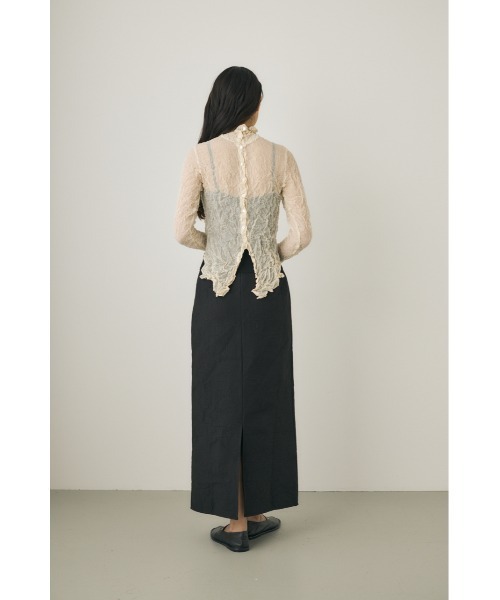 M_(エムアンダーバー)の「【M_】RE POLYESTER WRINKLED シャツ(シャツ/ブラウス・レディース・オレンジ/アイボリー/ブラック・2/1)」の10枚目の写真