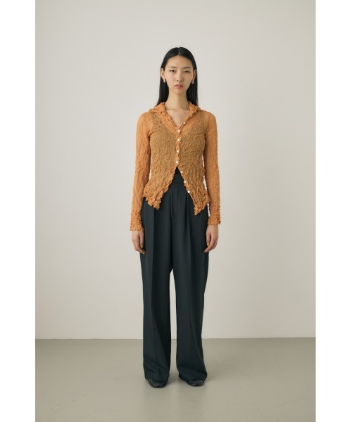 M_(エムアンダーバー)の「【M_】RE POLYESTER WRINKLED シャツ(シャツ/ブラウス・レディース・オレンジ/アイボリー/ブラック・2/1)」の15枚目の写真