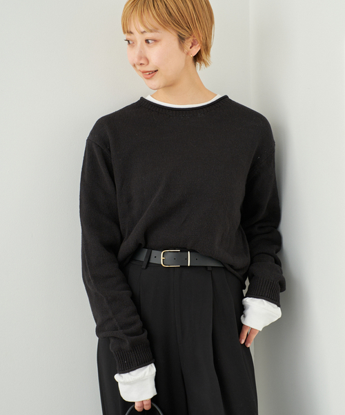 plage(プラージュ)の「co/linen short プルオーバー(ニット/セーター・レディース・ホワイト/ブラック・FREE)」の8枚目の写真