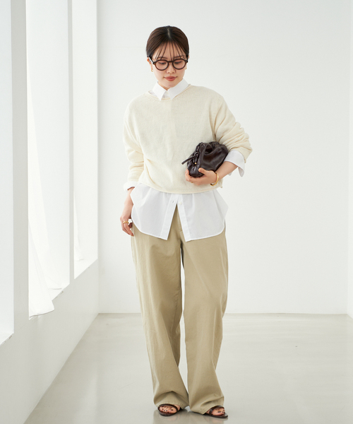 plage(プラージュ)の「co/linen short プルオーバー(ニット/セーター・レディース・ホワイト/ブラック・FREE)」の12枚目の写真