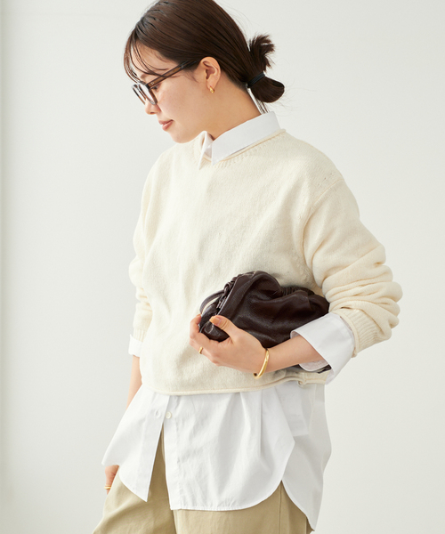 plage(プラージュ)の「co/linen short プルオーバー(ニット/セーター・レディース・ホワイト/ブラック・FREE)」の17枚目の写真