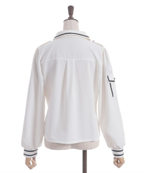axes femme(アクシーズファム)の「Wボタンミリタリー配色ブラウス(シャツ/ブラウス・レディース・キナリ/ネイビー/ベージュ・FREE)」の21枚目の写真