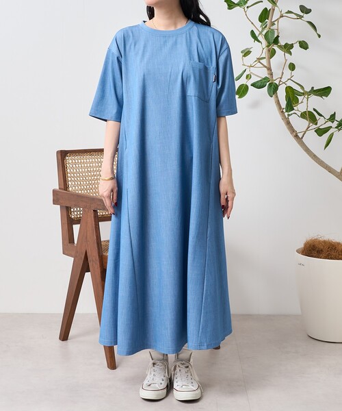 サウザンドマイル × フリークスストア 美品✨ ロングワンピース 5分袖フレア セール】THOUSAND MILE × FREAK'S STORE/サウザンドマイル 5分袖