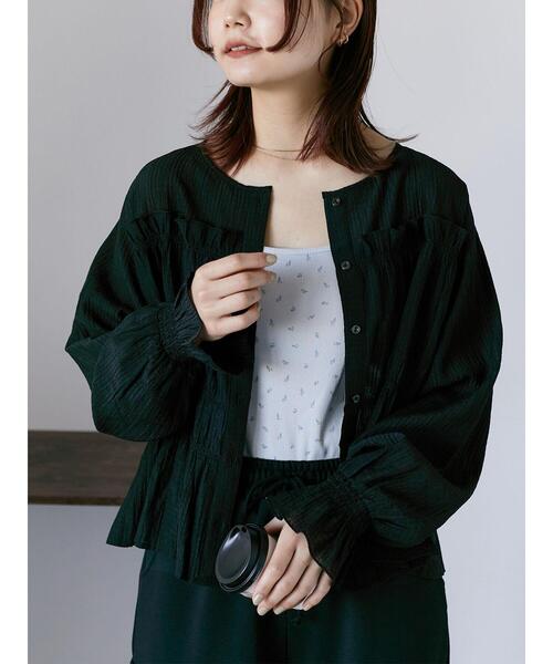 ehka sopo（エヘカソポ）の「切替フリルブラウス（シャツ/ブラウス・レディース・ブラック/キナリ/イエロー・F）」の2枚目の写真