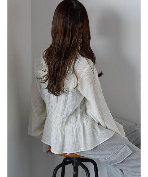 ehka sopo（エヘカソポ）の「切替フリルブラウス（シャツ/ブラウス・レディース・ブラック/キナリ/イエロー・F）」の6枚目の写真